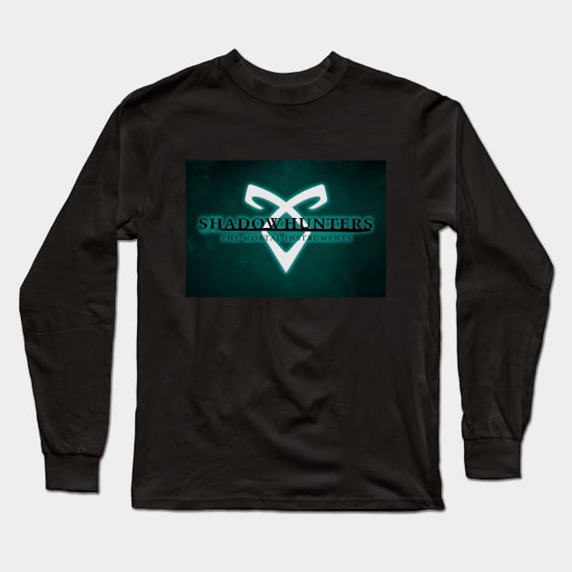 Shadowhunters - Angelic Rune - Blue Glow Long Sleeve T-Shirt by vickytoriaq